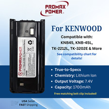 Li-Ion Battery for Kenwood KNB45, KNB-45L Kenwood Radios TK-2207, TK-3206