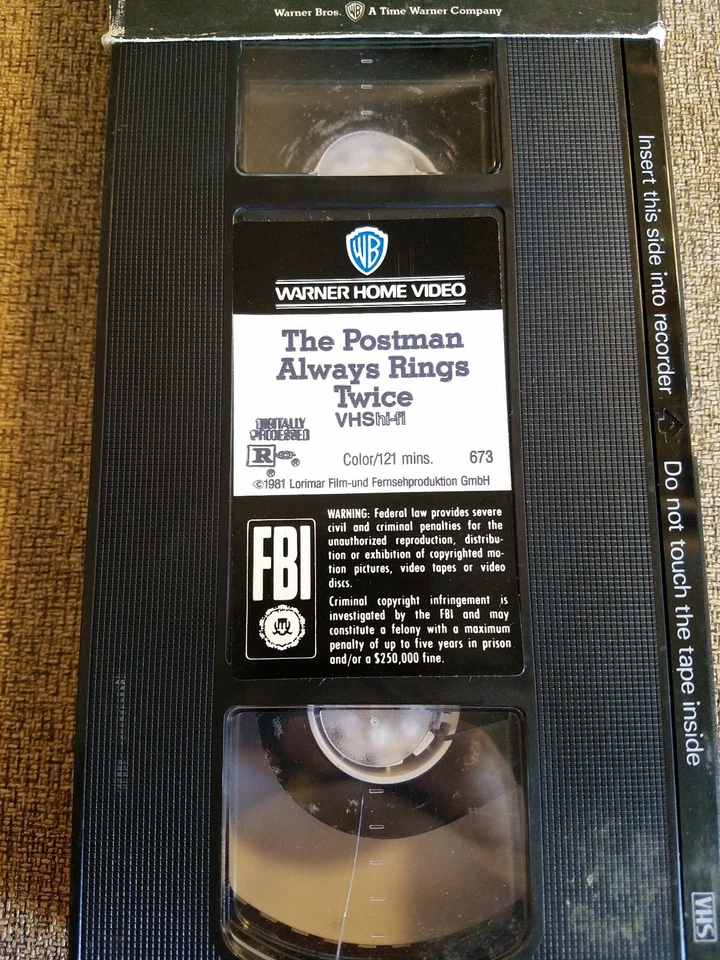 The Postman Always Rings Twice VHS 1981 Jack Nicholson Jessica Lange — 第 4/4 张图片