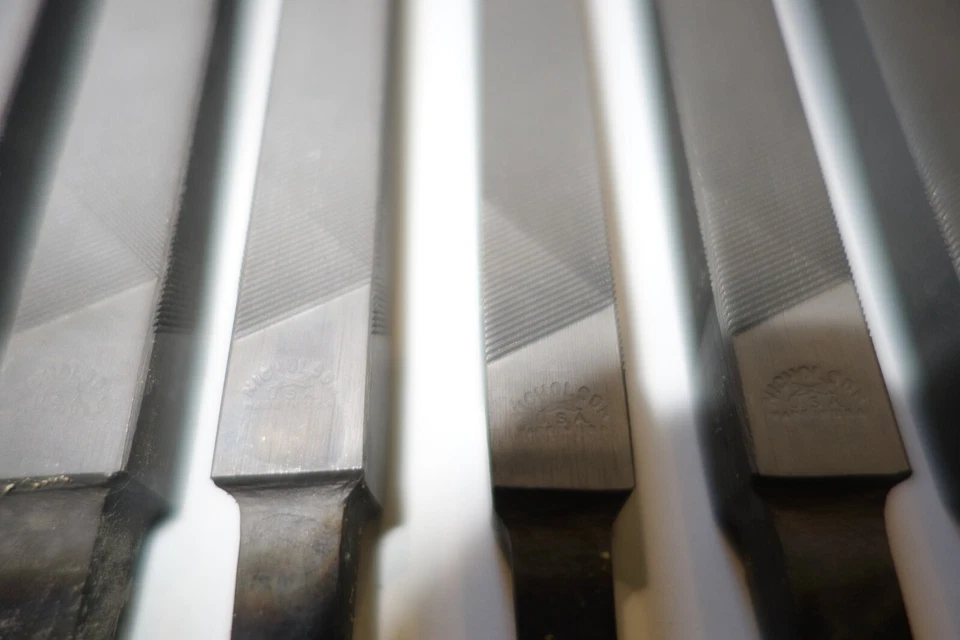 6 x Nicholson 13376 Square Smooth Hand File LARGE 12" - Vintage Made in USA NOS - Image 2 of 4