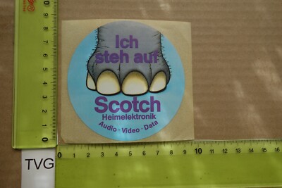 Alter Aufkleber HiFi Video Audio Data Computer Kassette Diskette SCOTCH (TVGC)