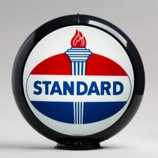 Standard Oval Gas Pump Globe 13.5" in Black Plastic Body (G187)