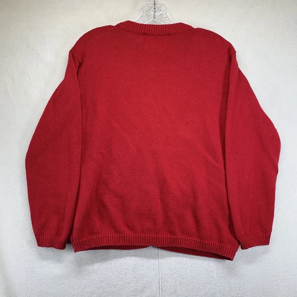 Cardigã de Natal bordado de malha feminino Heirloom Collectibles tamanho pequeno - Imagem 3 de 4