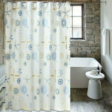 Shower Curtains Fabric 3D Flowers Waterproof Washable Bath curtains Extra Long