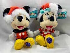 Disney 100 Años Relleno Navidad Mickey Mouse y Minnie Mouse Santa Sombreros 8"