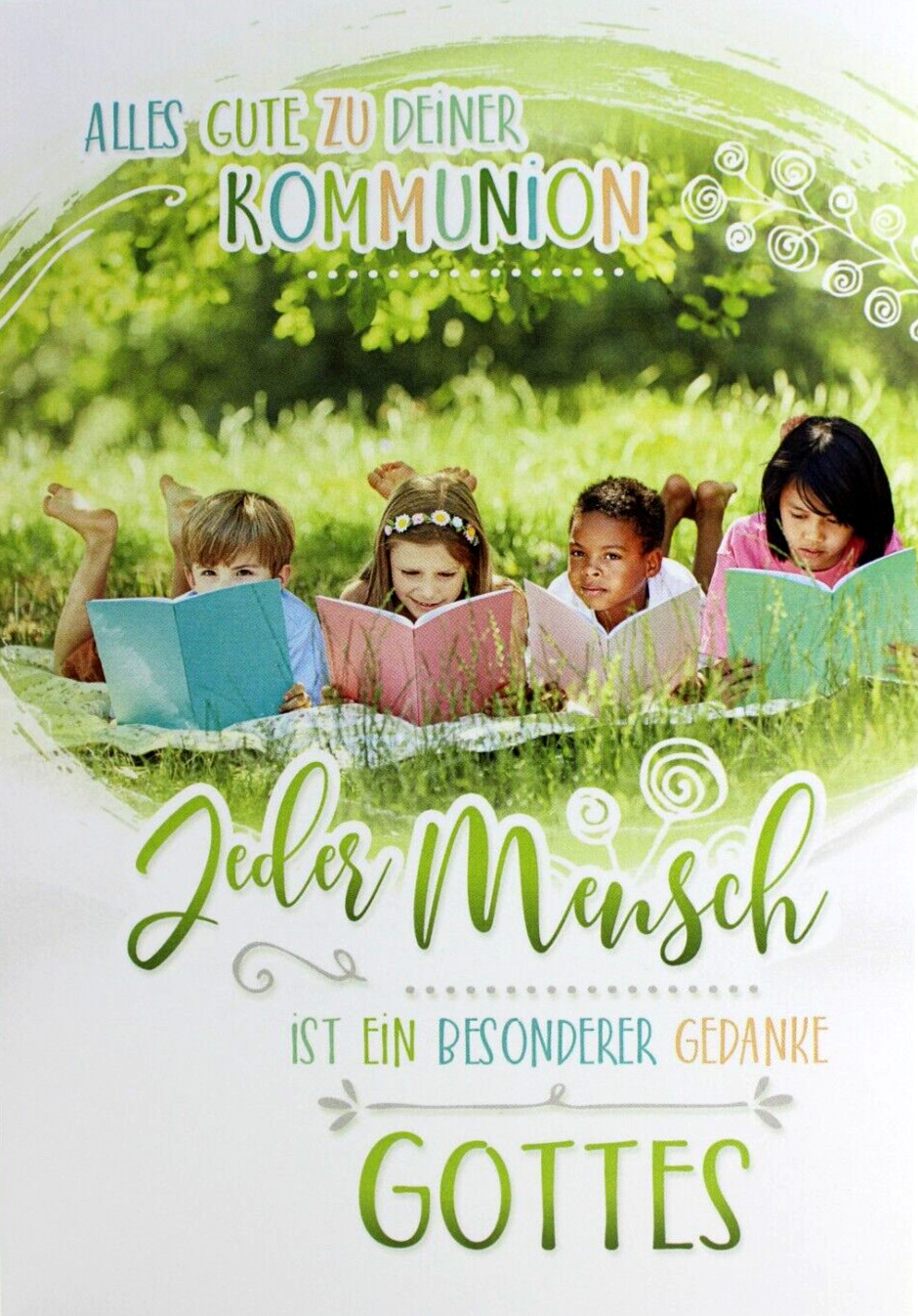 Kurt Eulzer Glückwunschkarte Kommunion Gruß- Klapp- Karte katholisch Spruch Gott
