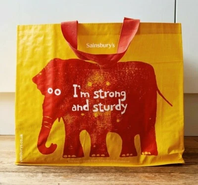 SAINSBURYS RELIABAG ELEPHANT REUSABLE LARGE SHOPPING BAG - BNWT (NEW)