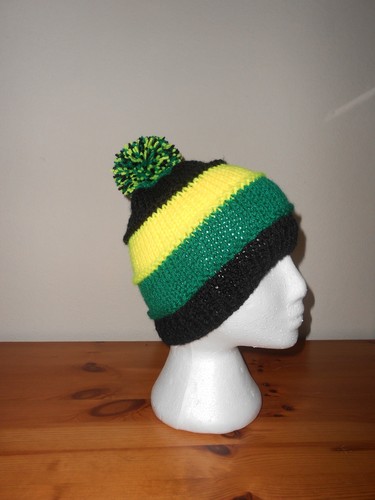 Knitted bobble hat, Northampton Saints 