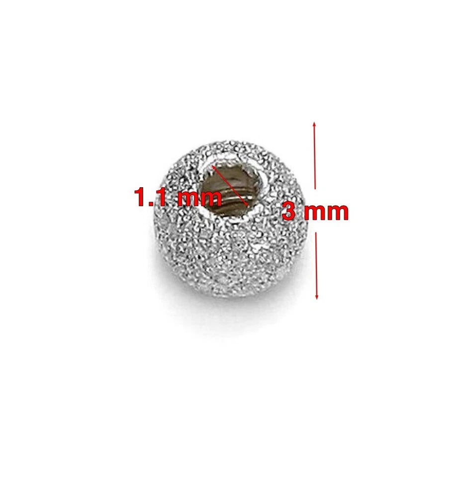 925 Silver Round Bead Stardust 3mm - Image 2 of 4
