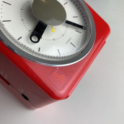 Red Sony ICF-A10W Vintage Clock Radio Cube FOR PARTS NOT WORKING - Picture 8 of 9
