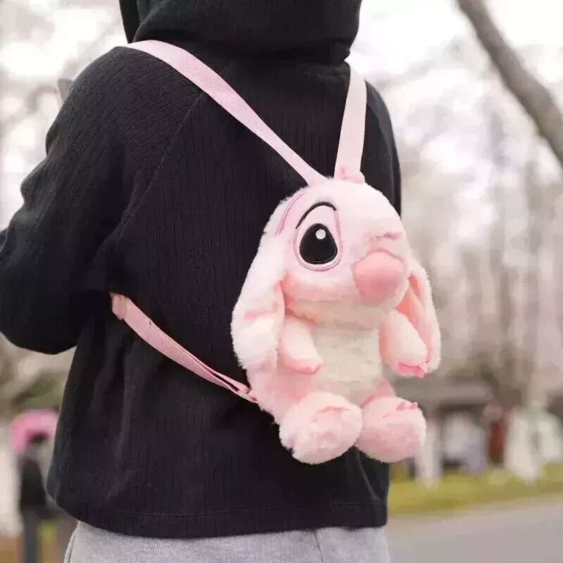 Lilo & Stitch pink Plush Backpack Kids,Women's Stuffed Plush Doll Bag