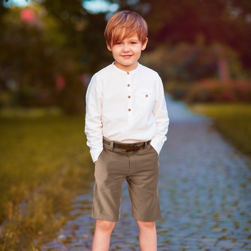 Buyless Fashion Boys Shorts Pants Flat Front Cotton Casual Straight Cut - Picture 26 of 62