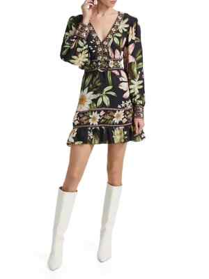 NEW, Farm Rio black surreal flowers long sleeve mini dress Size S #MD291 | eBay NEW, Farm Rio black surreal flowers long sleeve mini dress Size S #MD291 | eBay