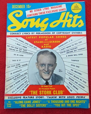 ''SONG HITS'' MAGAZINE ~ DECEMBER 1945 ~FEATURES KAY KYSER ON THE COVER