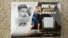 2018 Panini Noir New Wave Jerseys 16/25 Michael Porter Jr #NW-MPJ Rookie RC