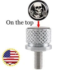 Chrome Skull Hand Knurled Rear Bolt Seat Mounting Rear Fender For Harley Touring