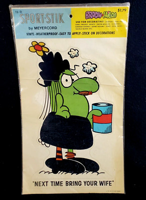 Vintage Broom-Hilda 1975 Sport-Stik Wall Sticker Vinyl Decal