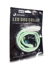 Joytale LED Dog Collar Adjustable Glow Lighted 9 Flash Modes USB Rechargeable