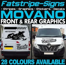 to fit VAUXHALL MOVANO MOTOCROSS GRAPHICS STICKERS STRIPES CAMPER VAN LWB EXLWB