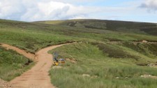 Photo 6x4 Roadworks, Glen Dye Burn of Badymicks Regrading the road up Gl...