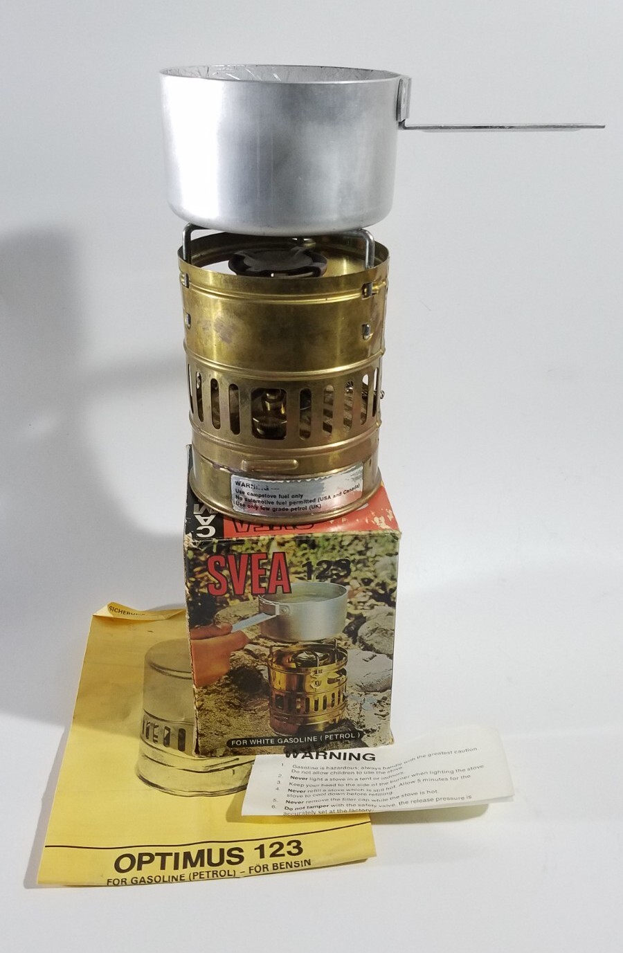 SVEA 123 Optimus Camp Cook Stove With Box And Manual Single Burner