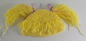 blonde yarn wig