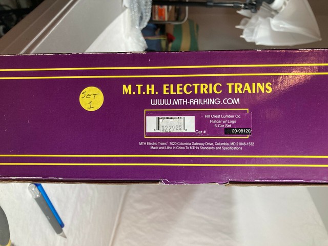MTH Premier O Scale 3-rail Set of 6 Hillcrest Lumber Log Cars 20-98120 ...