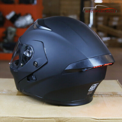 DOT With LED Light Double Visor Flip Up Helmet Full Face Motorcycle Bike Helmets