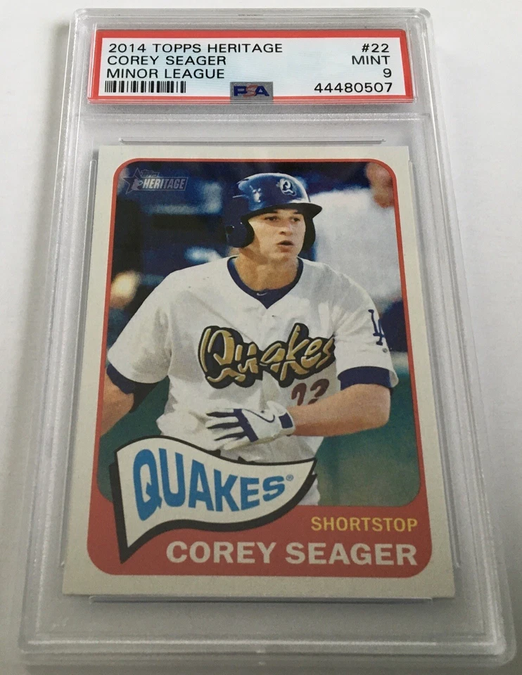 Corey Seager - 2014 Topps Heritage Minors Rookie Card RC #22 Graded PSA 9 - LAD - Image 2 of 4