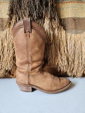 Abilene Brown Oiled Leather Pull On Western Cowboy Ride Boot Women Size 6.5M