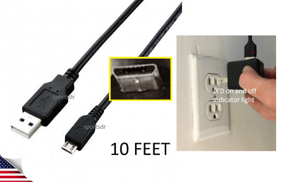 USB Power Cord Charger Cable Wall Plug for NOCO Boost Plus + GB70XL Jump Starter