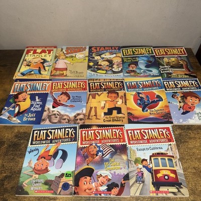 Flat Stanley lot of 13 different trade paperback books Jeff Brown & Scott Nash