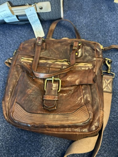 Campomaggi Teodorano Italian Leather Studded Design Womens Handbag Large Brown - Picture 3 of 5