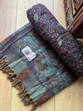 Quality Tibetan Yakwool Cozy / Warm Winter reversible Wraparound Shawl One Size.