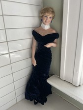 Titus Tomescu Diana Princess Of Wales Porcelain Doll 19 in. Royal Blue Gown 1998