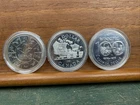 Lot of 3 Canadian Commemorative Silver Dollars