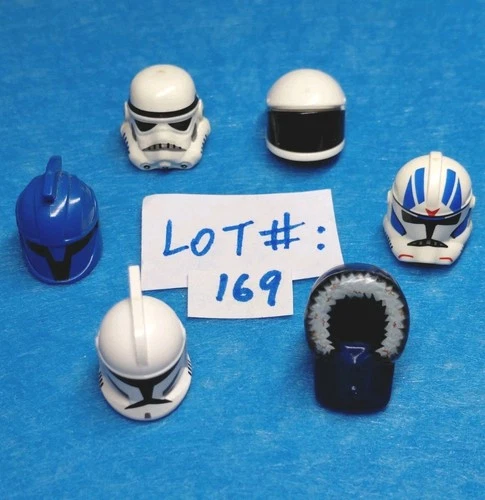 Lego Star Wars HELMET Lot of 6: Clone Trooper Mandalorian - Minifigures Lot# 169
