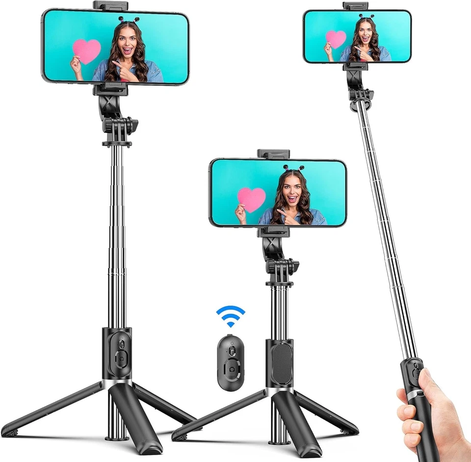 Selfie Stick 360° avec Support Ajustable et Télécommande - Idéal pour les Photos - Photo 3/4