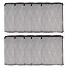 Aquarium Filter Media Bags, Fine Mesh Bag with Zipper 16 x 12 in (Black, 10Pcs)