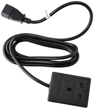 PEL01255 IEC C14 Plug to 13A UK Socket Power Lead, 2 M, Black