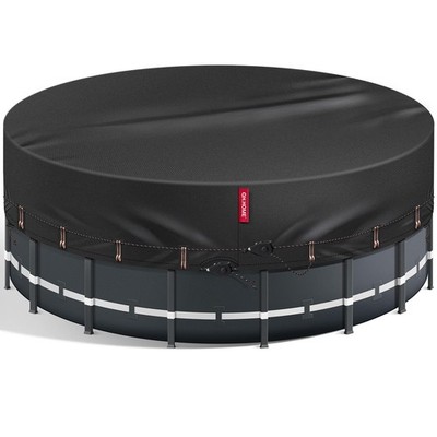 18Ft Round Pool Cover, [2026 Upgraded Heavy Duty Fabric] Solar Cover for Abov...