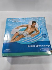 Summer Waves Inflatable Deluxe Sport Lounge Float Chair for Lake Pool or River