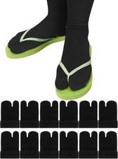 Geyoga 6 Pairs Flip Flop Socks Tabi Split Toe Socks Elastic Cotton for Men Women