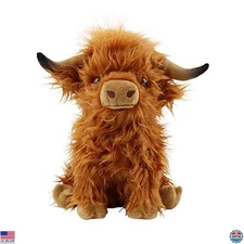 10.5" Highland Cow Plush Toy - Realistic Stuffed Animal for Kids & Adults Gift