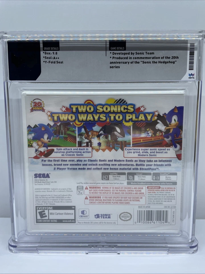 Sonic Generations - Nintendo 3DS - WATA 9.8 A++ Graded Sealed - Image 2 of 3