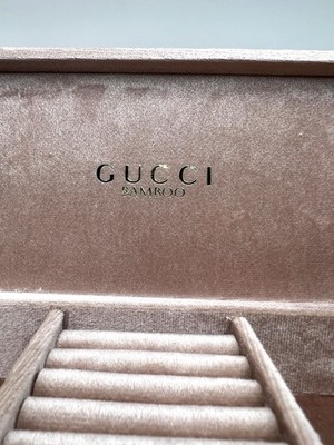Gucci Bamboo Beauty Velvet Jewelry Box Organizer Pink Travel Case