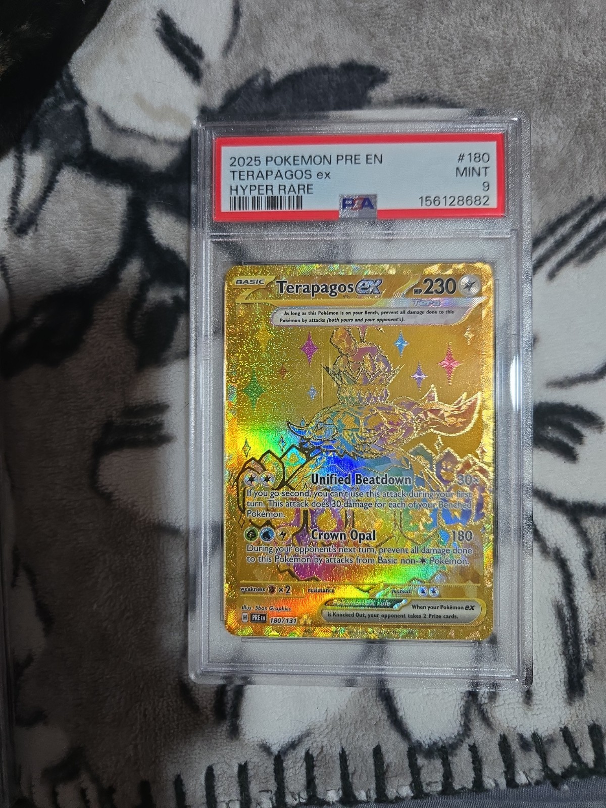 2025 Pokemon Pre En Terapagos Ex Hyper Rare #180 Psa 9