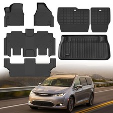 All Weather Car Floor Mats for Chrysler Pacifica 2017-2024 2025 Hybrid 7-Seat...