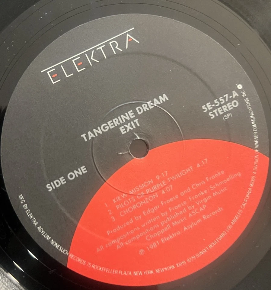 Tangerine Dream Exit Vinyl Record 12” 1981 album Electra Vintage Foto 3 de 4