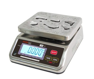 VisionTechShop TVS Portion Control Stainless Steel Washdown Scale, Lb/Oz/Kg/g...