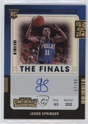 2021 Panini Contenders The Finals Ticket /49 Jaden Springer Rookie Auto RC 06gz